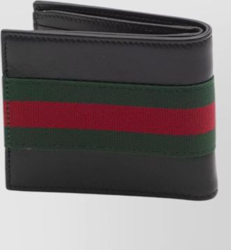 Gucci web trademark leather bifold wallet
