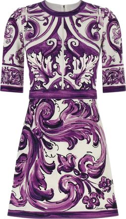 Dolce & Gabbana Purple Maiolica Dress