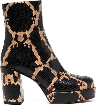 3.1 Phillip Lim snake-print platform boots - women - Calf Leather/Calf Leather/Calf Leather - 35 - Black