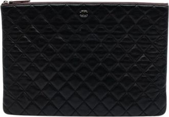 Chanel Pre-owned Clutches, female, Black, Size: ONE SIZE Pre-owned Leather Clutch
