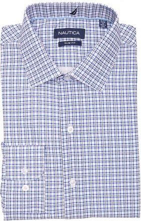 Nautica Trim Fit Dress Shirt in Navy Blue at Nordstrom Rack, Size 16.5 - 34/35