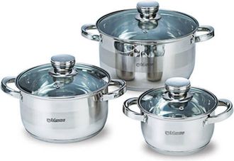 OEM Juego De 3 Ollas Con Tapa (1,5 L, 3,0 L, 5,0 L) Mr-2220-6l