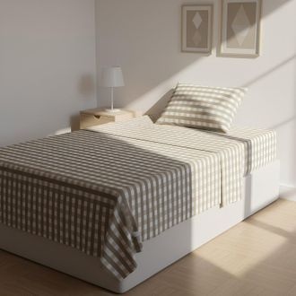 KASANOVA Completo letto 1 piazza e mezza quadri beige