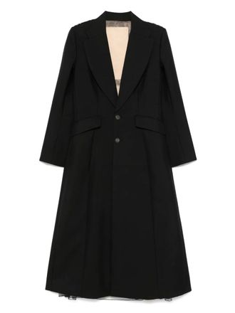 Quetsche patchwork-detail coat - women - Polyamide/Wool/Silk - 40 - Black