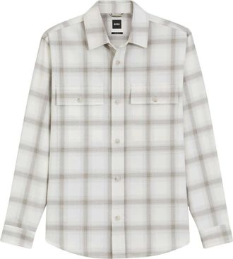 HUGO BOSS Overshirt - Heren - Casual Overhemden - Beige - M - Overhemden