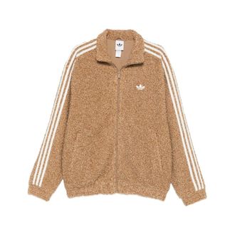 adidas Zip-throughs, male, Brown, Size: 2XL Boucle Firebird Tracktop