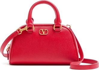 Valentino Garavani Borsa tote Bowling mini con logo V - Rosso