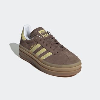 adidas Sneaker ADIDAS ORIGINALS GAZELLE BOLD, Damen, Gr. 43, earth strata, powder gelb, cloud wei&szlig;, Leder, Synthetik, Schuhe Sneaker