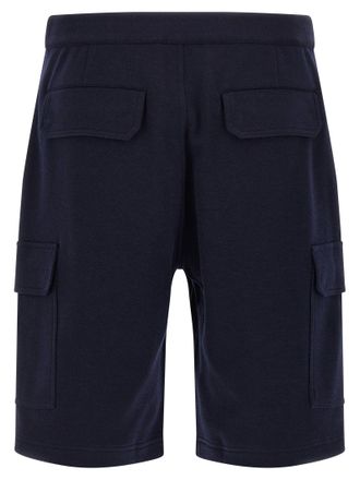Brunello Cucinelli Mens Blue Cotton Bermuda Shorts