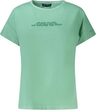 North Sails T-shirt met sloganprint - Dames - T-shirts - Groen - XS - Katoen - Tops