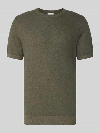 Profuomo T-Shirt aus Baumwoll-Leinen-Mix in Oliv, Gr&ouml;&szlig;e XXL