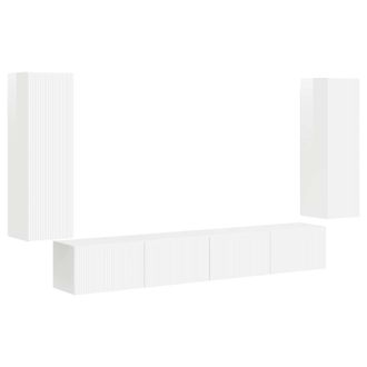 vidaXL Conjunto De Mueble Para Tv De Pared 4 Pcs Brillante Vidaxl