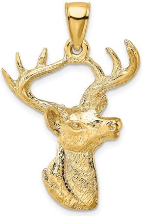 Diamond2Deal 10k Yellow Gold Deer Head Profile Charm