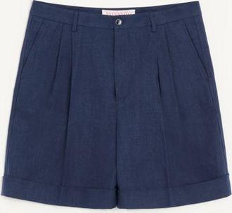 Valentino Bermuda Valentino in lino con risvolto Uomo BLU 44