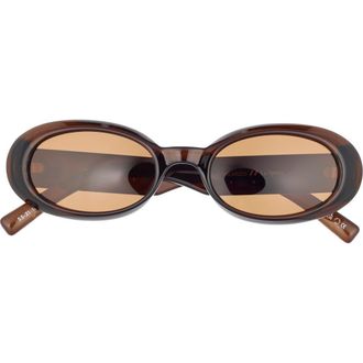Le Specs Work It 53mm Polarized Oval Sunglasses in Cocoa at Nordstrom
