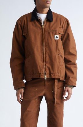 sacai Carhartt WIP Washed Duck Canvas Work Jacket in Dark Beige at Nordstrom, Size 1