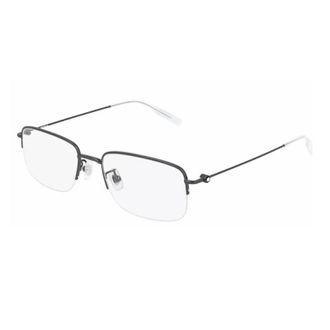 Montblanc Rectangle Semi Rim Metal Eyeglasses - Blue