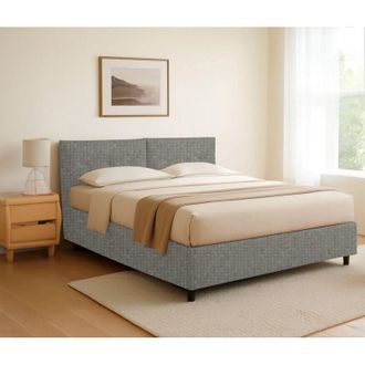 Dmora Cama Individual Exeter, Desenfundable, Hecho En Italia, Gris Ceniza