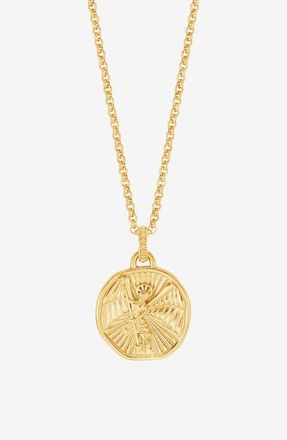 Dower & Hall Mens St. Michael Talisman Necklace in Yellow Gold Vermeil at Nordstrom, Size 22