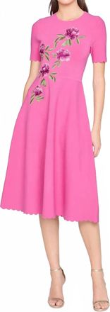 Theia Petunia Knit Midi Dress In Sunlit Pink