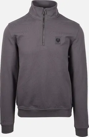 Belstaff Mens Belstaff Half Zip Sweatshirt Tornado Grey - Size: 38