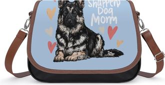 Generic German Shepherd Dog Mom Crossbody Bags for Women Shoulder Messenger Bag Purse Handbags