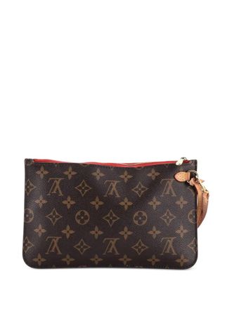 Louis Vuitton Neverfull Pochette grote buidel met monogram canvas - Bruin