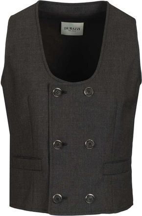 Durazzi Milano Tailored Double-Breasted Gilet - Dames - Gillet - Grijs - S - Kostuums