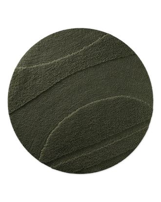 Wecon Home Alfombra de ba&ntilde;o redonda en relieve caqui oscuro &Oslash;80