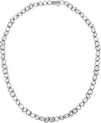 Darkai Darkai, Accessoires, Heren, Grijs, ONE Size, Prong-Set Diamanten Halsketting