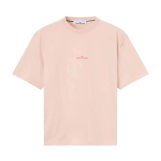 Stone Island Regular-fit T-shirt met Desert print - Heren - T-shirts - Roze - M - Katoen - Tops