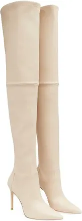 Stuart Weitzman Ultrastuart 100 Stretch Pointed Toe Over the Knee Boot in Dune at Nordstrom, Size 7.5
