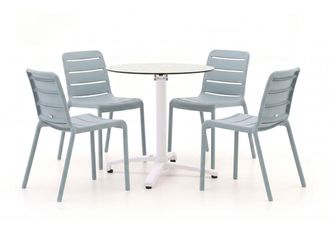 Forza Furniture Forza Narni/Canzo &oslash;80cm dining tuinset 5-delig stapelbaar