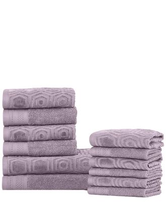 Superior Jacquard And Solid Absorbent 12Pc Combed Cotton Towel Set