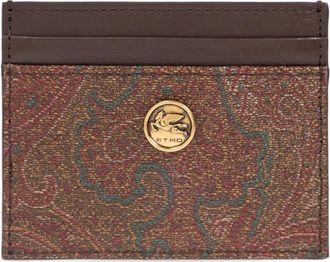 Etro Portacarte con stampa paisley - Marrone