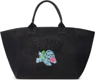 Ganni Grey Black Puppy XXL Tote