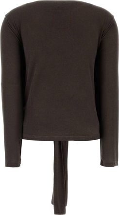 Uma Wang Womens Brown Stretch Modal Tibi T-Shirt Exterior: Elastane Maglie Sweater