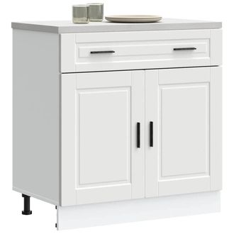 Berkfield Home Kitchen Base Cabinet&not;Porto White Engineered Wood