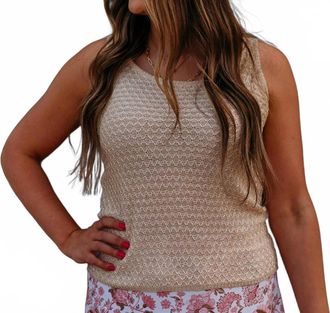 Esqualo Singlet Knit Sequin Top In Natural