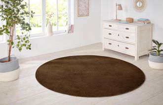 Hanse Home Teppich »Shashi« rund 8,5 mm Höhe Kurzflor, Unifarben, Teppich, Weich, Esszimmer, Kinderzimmer, Flur
