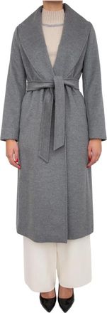 Max Mara Loriana Coat - Dames - Jas met riem - Grijs - XL - Wol - Jassen