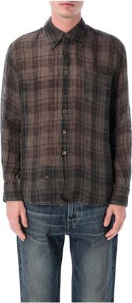 Our Legacy Above Shirt - Heren - Casual Overhemden - Grijs - M - Linnen - Overhemden