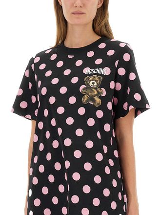 Moschino Teddy Polka Dots Dress - Black