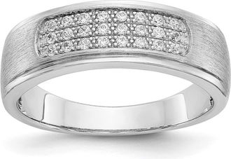 Diamond2Deal 14k White Gold Lab Grown Diamond Wedding Band Ring 1/4Ct Clarity- VS Color- D-E