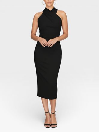 Rachel Roy Harland Crossover Halter Midi Dress