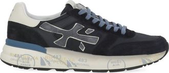 Premiata Blue Mick 7716 Suede Tech Fabric Low-Top Sneakers