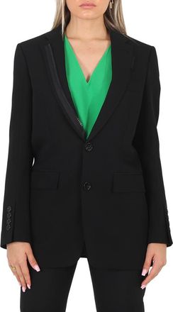 Burberry Ladies Black Tailored Single-Breasted Blazer Jacket, Brand Size 6 (US Size 4)