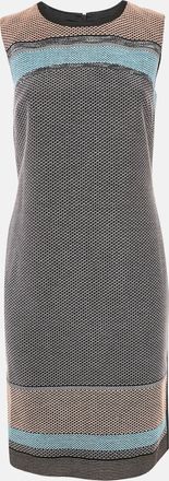 HUGO BOSS Boss By Hugo Boss Black/blue Textured Cotton Blend Short Dress