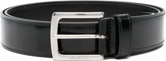 Churchs Black Square Buckle Solid Belt