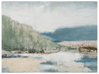 Schubiger M&ouml;bel Bild K&uuml;stenlandschaft mit Wald und Bergen